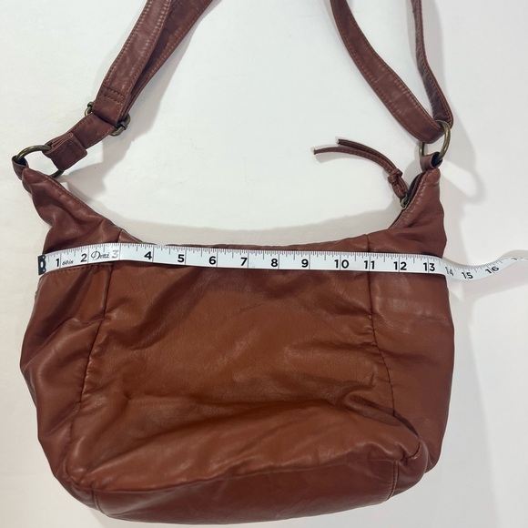 SCARLETON Faux Leather Crescent Shoulder Hobo Bag Boho Cocoa Brown - Picture 7 of 12